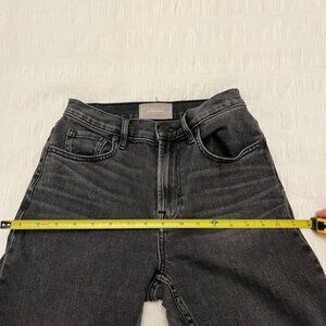 EVERLANE High Rise Straight Ankle Length Faded Black Jeans Five Pocket Style